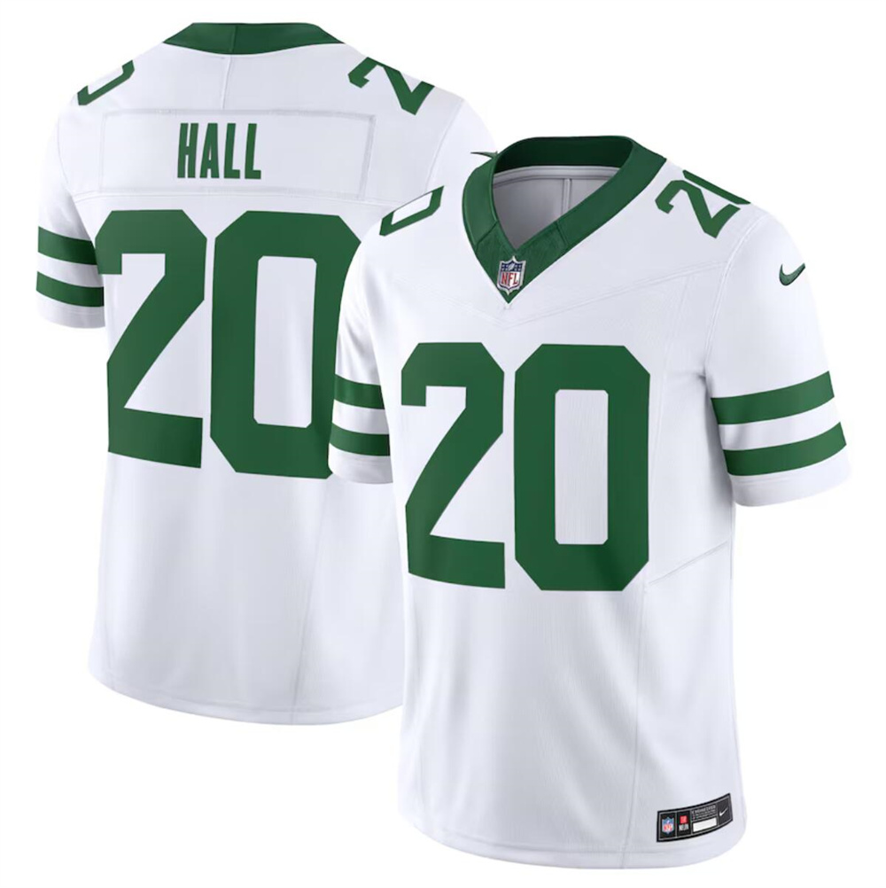 Men's New York Jets #20 Breece Hall White 2024 F.U.S.E. Vapor Limited Stitched Jersey Men's New York Jets #20 Breece Hall White 2024 F.U.S.E. Vapor Limited Stitched Jersey