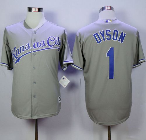 Royals #1 Jarrod Dyson Grey New Cool Base Stitched MLB Jersey Royals #1 Jarrod Dyson Grey New Cool Base Stitched MLB Jersey
