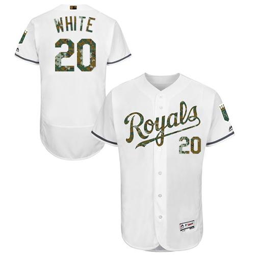 Royals #20 Frank White White Flexbase Authentic Collection Memorial Day Stitched MLB Jersey Royals #20 Frank White White Flexbase Authentic Collection Memorial Day Stitched MLB Jersey