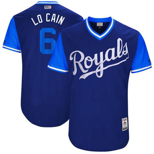 Royals #6 Lorenzo Cain Navy 