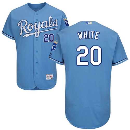 Royals #20 Frank White Light Blue Flexbase Authentic Collection Stitched MLB Jersey Royals #20 Frank White Light Blue Flexbase Authentic Collection Stitched MLB Jersey