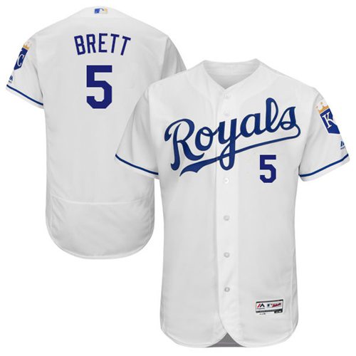 Royals #5 George Brett White Flexbase Authentic Collection Stitched MLB Jersey Royals #5 George Brett White Flexbase Authentic Collection Stitched MLB Jersey