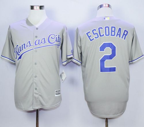 Royals #2 Alcides Escobar Grey New Cool Base Stitched MLB Jersey Royals #2 Alcides Escobar Grey New Cool Base Stitched MLB Jersey