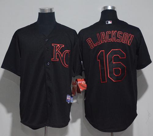 Royals #16 Bo Jackson Black Strip Stitched MLB Jersey Royals #16 Bo Jackson Black Strip Stitched MLB Jersey