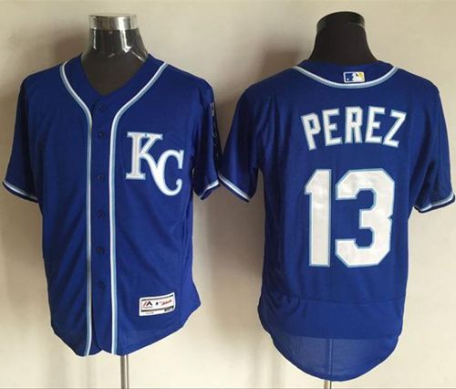 Royals #13 Salvador Perez Royal Blue Flexbase Authentic Collection Stitched MLB Jersey Royals #13 Salvador Perez Royal Blue Flexbase Authentic Collection Stitched MLB Jersey