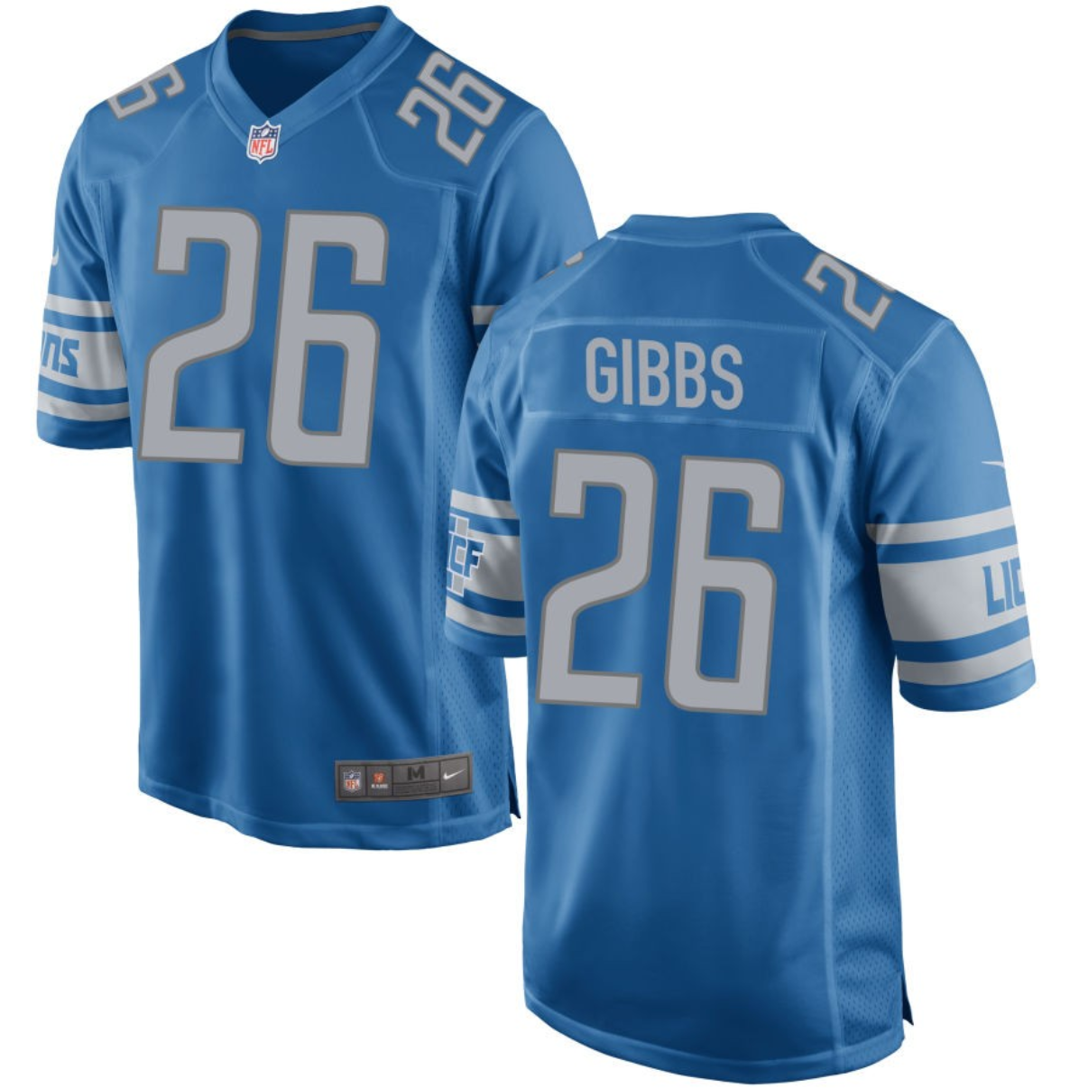 Men's Detroit Lions #26 Jahmyr Gibbs Blue 2023 Draft Stitched Game Jersey Men's Detroit Lions #26 Jahmyr Gibbs Blue 2023 Draft Stitched Game Jersey