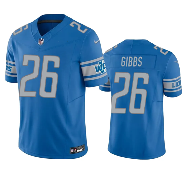 Men's Detroit Lions #26 Jahmyr Gibbs Blue 2023 F.U.S.E. Vapor ...