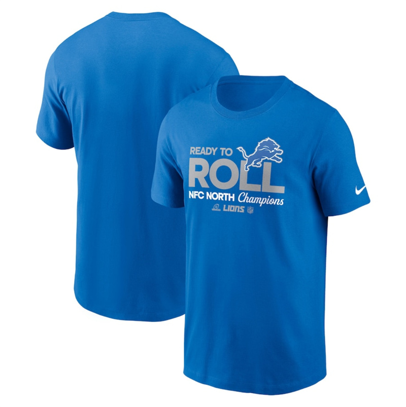 Men's Detroit Lions Blue 2024 NFC North Champions Locker Room Trophy Collection T-Shirt Men's Detroit Lions Blue 2024 NFC North Champions Locker Room Trophy Collection T-Shirt