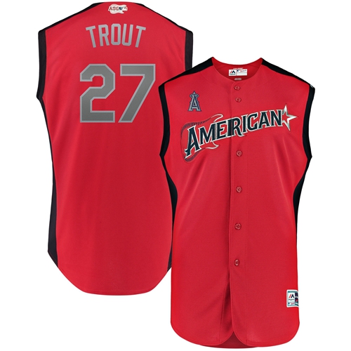Angels of Anaheim #27 Mike Trout Red 2019 All-Star American League Stitched MLB Jersey Angels of Anaheim #27 Mike Trout Red 2019 All-Star American League Stitched MLB Jersey
