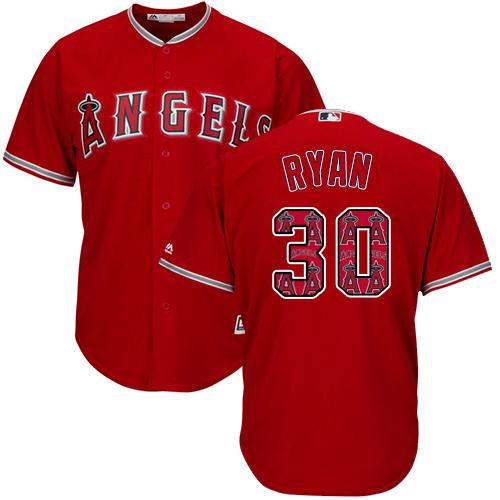Angels of Anaheim #30 Nolan Ryan Red Team Logo Fashion Stitched MLB Jersey Angels of Anaheim #30 Nolan Ryan Red Team Logo Fashion Stitched MLB Jersey