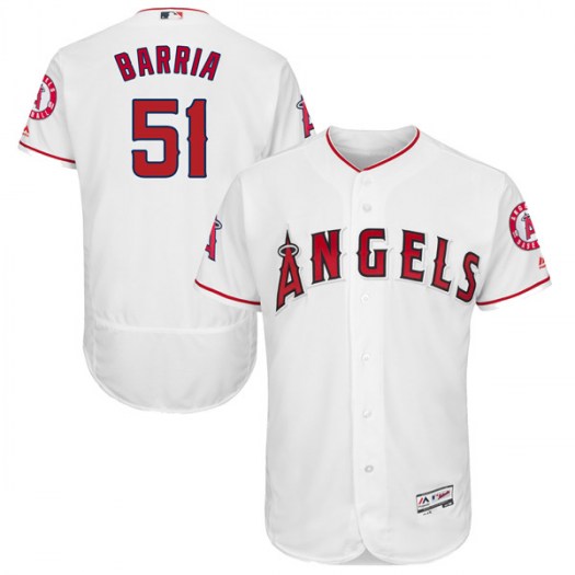 Angels of Anaheim #51 Jaime Barria White Flexbase Authentic Collection Stitched MLB Jersey Angels of Anaheim #51 Jaime Barria White Flexbase Authentic Collection Stitched MLB Jersey
