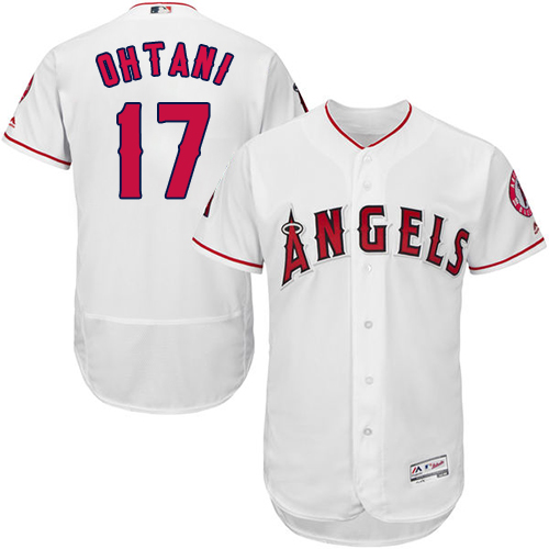Angels of Anaheim #17 Shohei Ohtani White Flexbase Authentic Collection Stitched MLB Jersey Angels of Anaheim #17 Shohei Ohtani White Flexbase Authentic Collection Stitched MLB Jersey