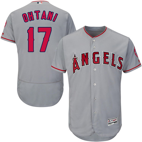 Angels of Anaheim #17 Shohei Ohtani Grey Flexbase Authentic Collection Stitched MLB Jersey Angels of Anaheim #17 Shohei Ohtani Grey Flexbase Authentic Collection Stitched MLB Jersey