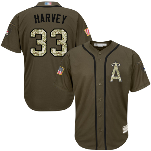Angels of Anaheim #33 Matt Harvey Green Salute to Service Stitched MLB Jersey Angels of Anaheim #33 Matt Harvey Green Salute to Service Stitched MLB Jersey