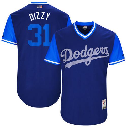 Dodgers #31 Joc Pederson Royal "Dizzy" Players Weekend Authentic Stitched MLB Jersey Dodgers #31 Joc Pederson Royal "Dizzy" Players Weekend Authentic Stitched MLB Jersey