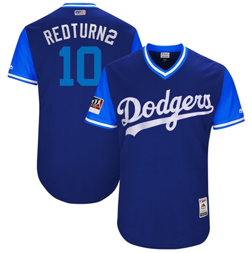 Dodgers #10 Justin Turner Royal "Redturn2" Players Weekend Authentic Stitched MLB Jersey Dodgers #10 Justin Turner Royal "Redturn2" Players Weekend Authentic Stitched MLB Jersey