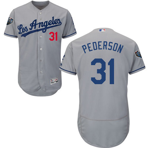 Dodgers #31 Joc Pederson Grey Flexbase Authentic Collection 2018 World Series Stitched MLB Jersey Dodgers #31 Joc Pederson Grey Flexbase Authentic Collection 2018 World Series Stitched MLB Jersey