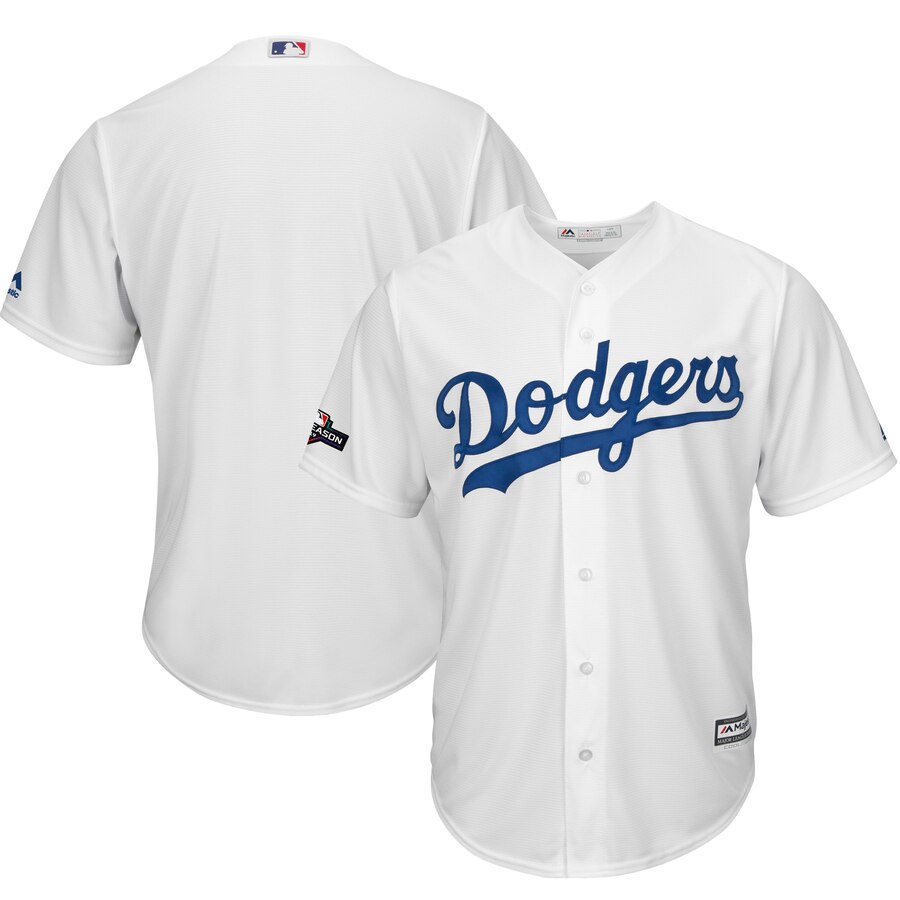 Los Angeles Dodgers Majestic 2019 Postseason Home Official Cool Base Player Jersey White Los Angeles Dodgers Majestic 2019 Postseason Home Official Cool Base Player Jersey White