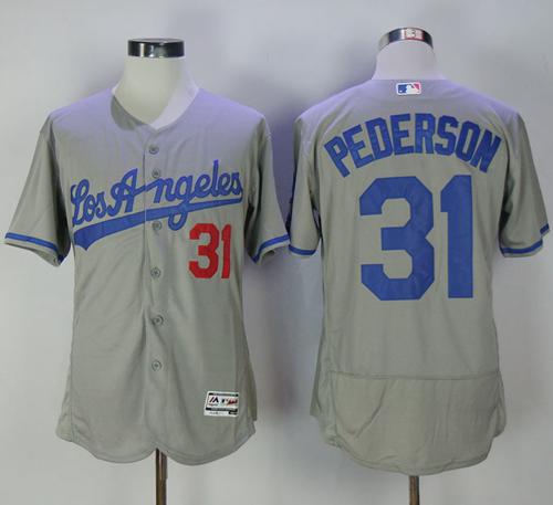 Dodgers #31 Joc Pederson Grey Flexbase Authentic Collection Road Stitched MLB Jersey Dodgers #31 Joc Pederson Grey Flexbase Authentic Collection Road Stitched MLB Jersey