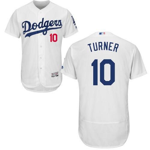 Dodgers #10 Justin Turner White Flexbase Authentic Collection Stitched MLB Jersey Dodgers #10 Justin Turner White Flexbase Authentic Collection Stitched MLB Jersey