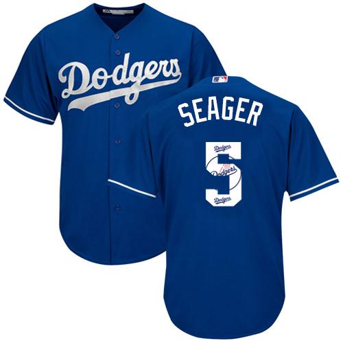 Dodgers #5 Corey Seager Blue Team Logo Fashion Stitched MLB Jersey Dodgers #5 Corey Seager Blue Team Logo Fashion Stitched MLB Jersey