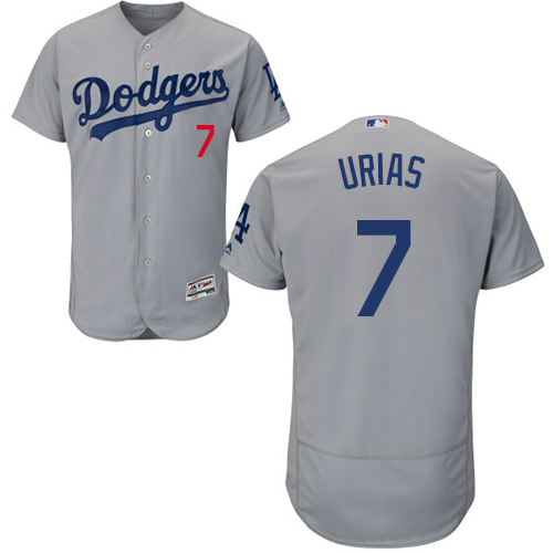 Dodgers #7 Julio Urias Grey Flexbase Authentic Collection Stitched MLB Jersey Dodgers #7 Julio Urias Grey Flexbase Authentic Collection Stitched MLB Jersey