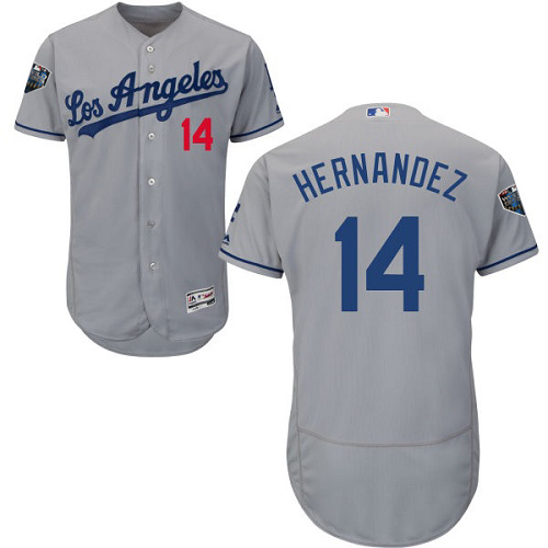 Dodgers #14 Enrique Hernandez Grey Flexbase Authentic Collection 2018 World Series Stitched MLB Jersey Dodgers #14 Enrique Hernandez Grey Flexbase Authentic Collection 2018 World Series Stitched MLB Jersey