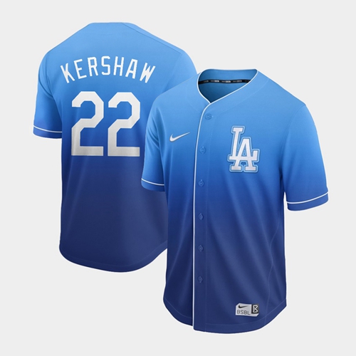 Nike Dodgers #22 Clayton Kershaw Royal Fade Authentic Stitched MLB Jersey Nike Dodgers #22 Clayton Kershaw Royal Fade Authentic Stitched MLB Jersey