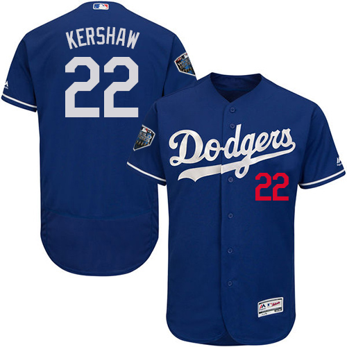 Dodgers #22 Clayton Kershaw Blue Flexbase Authentic Collection 2018 World Series Stitched MLB Jersey Dodgers #22 Clayton Kershaw Blue Flexbase Authentic Collection 2018 World Series Stitched MLB Jersey