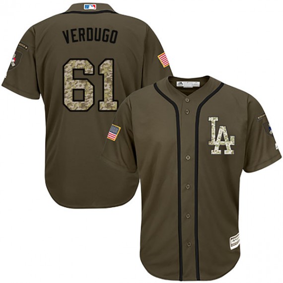 Dodgers #61 Alex Verdugo Green Salute to Service Stitched MLB Jersey Dodgers #61 Alex Verdugo Green Salute to Service Stitched MLB Jersey