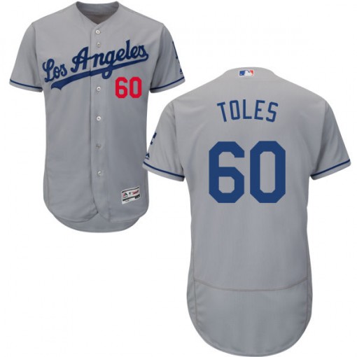Dodgers #60 Andrew Toles Grey Flexbase Authentic Collection Stitched MLB Jersey Dodgers #60 Andrew Toles Grey Flexbase Authentic Collection Stitched MLB Jersey