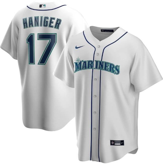 Men's Seattle Mariners #17 Mitch Haniger White MLB Cool Base Stitched jersey Men's Seattle Mariners #17 Mitch Haniger White MLB Cool Base Stitched jersey