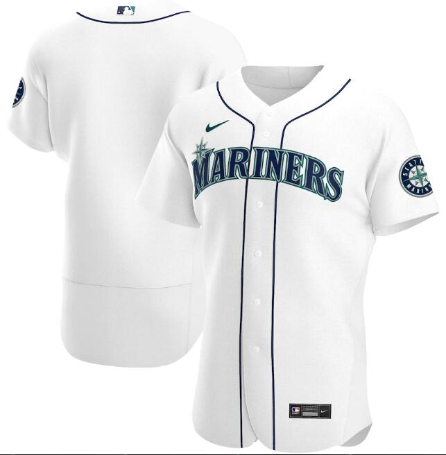 Men's Seattle Mariners Blank White MLB Flex Base Stitched jersey Men's Seattle Mariners Blank White MLB Flex Base Stitched jersey