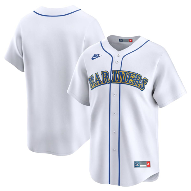 Men's Seattle Mariners Blank White Throwback Cooperstown Limited Stitched Jersey Men's Seattle Mariners Blank White Throwback Cooperstown Limited Stitched Jersey