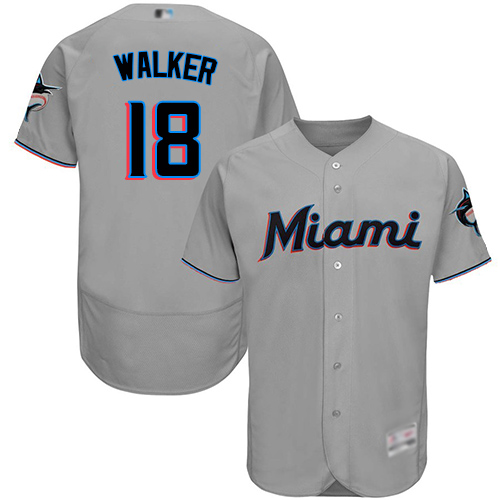 marlins #18 Neil Walker Grey Flexbase Authentic Collection Stitched MLB Jersey marlins #18 Neil Walker Grey Flexbase Authentic Collection Stitched MLB Jersey