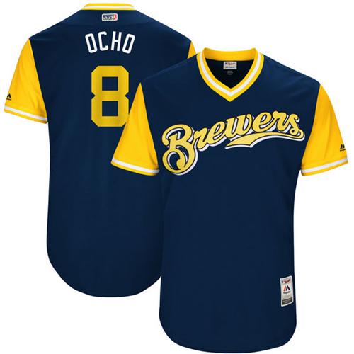 Brewers #8 Ryan Braun Navy "Ocho" Players Weekend Authentic Stitched MLB Jersey Brewers #8 Ryan Braun Navy "Ocho" Players Weekend Authentic Stitched MLB Jersey