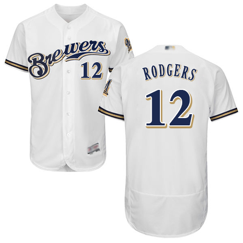 Brewers #12 Aaron Rodgers White Flexbase Authentic Collection Stitched MLB Jersey Brewers #12 Aaron Rodgers White Flexbase Authentic Collection Stitched MLB Jersey