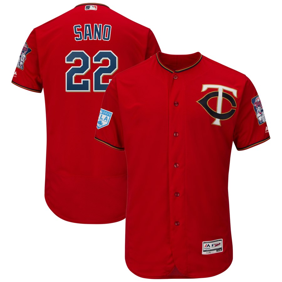 Twins #22 Miguel Sano Red 2019 Spring Training Flex Base Stitched MLB Jersey Twins #22 Miguel Sano Red 2019 Spring Training Flex Base Stitched MLB Jersey