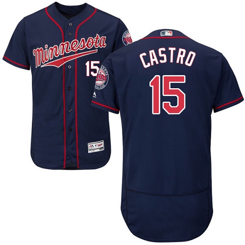 Twins #15 Jason Castro Navy Blue Flexbase Authentic Collection Stitched MLB Jersey Twins #15 Jason Castro Navy Blue Flexbase Authentic Collection Stitched MLB Jersey