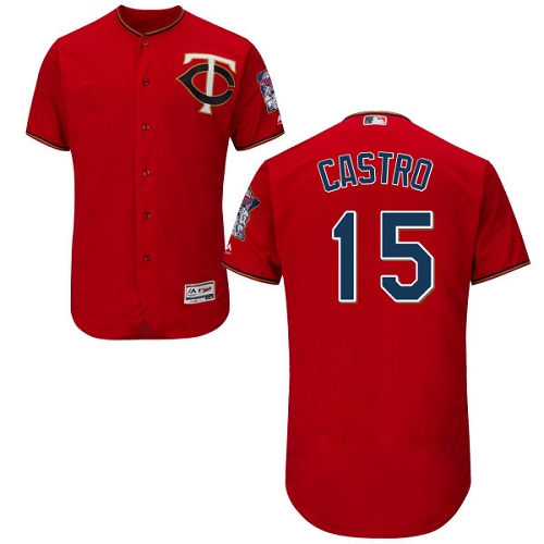 Twins #15 Jason Castro Red Flexbase Authentic Collection Stitched MLB Jersey Twins #15 Jason Castro Red Flexbase Authentic Collection Stitched MLB Jersey