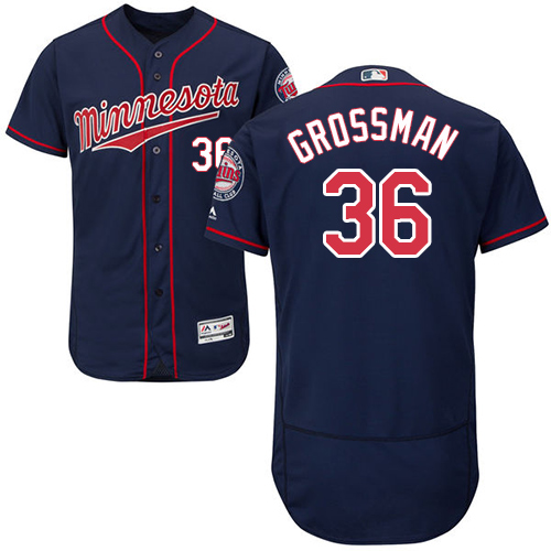 Twins #36 Robbie Grossman Navy Blue Flexbase Authentic Collection Stitched MLB Jersey Twins #36 Robbie Grossman Navy Blue Flexbase Authentic Collection Stitched MLB Jersey