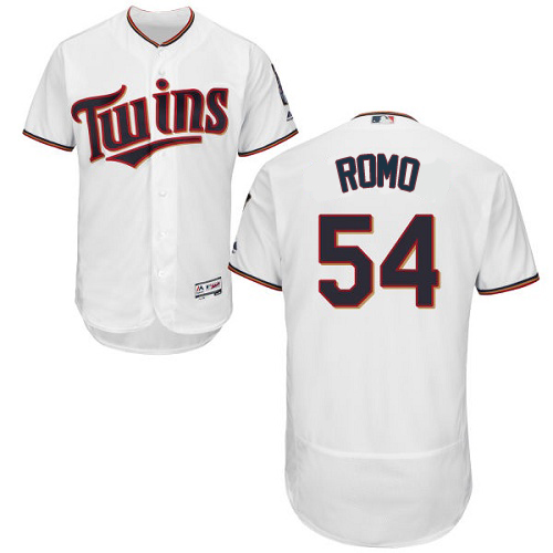 Twins #54 Sergio Romo White Flexbase Authentic Collection Stitched MLB Jersey Twins #54 Sergio Romo White Flexbase Authentic Collection Stitched MLB Jersey