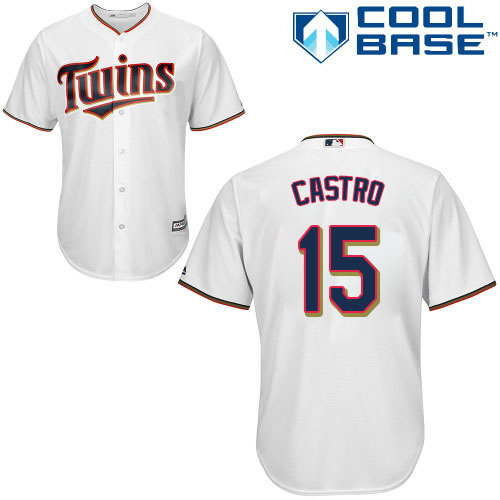 Twins #15 Jason Castro White Cool Base Stitched MLB Jersey Twins #15 Jason Castro White Cool Base Stitched MLB Jersey
