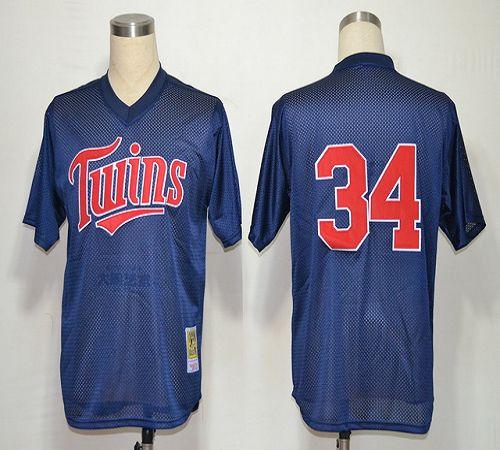 Mitchell And Ness 1991 Twins #34 Kirby Puckett Navy Blue Stitched MLB Jersey Mitchell And Ness 1991 Twins #34 Kirby Puckett Navy Blue Stitched MLB Jersey