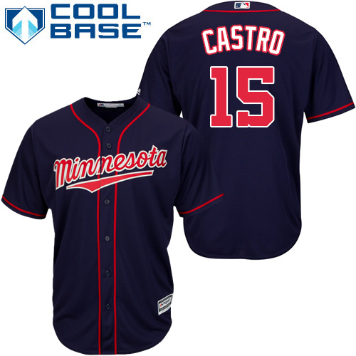 Twins #15 Jason Castro Navy Blue Cool Base Stitched MLB Jersey Twins #15 Jason Castro Navy Blue Cool Base Stitched MLB Jersey