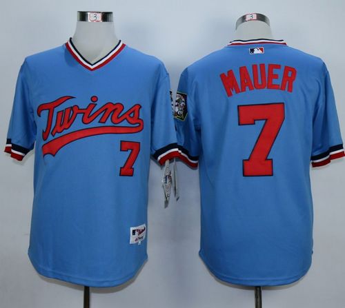 Twins #7 Joe Mauer Light Blue 1984 Turn Back The Clock Stitched MLB Jersey Twins #7 Joe Mauer Light Blue 1984 Turn Back The Clock Stitched MLB Jersey