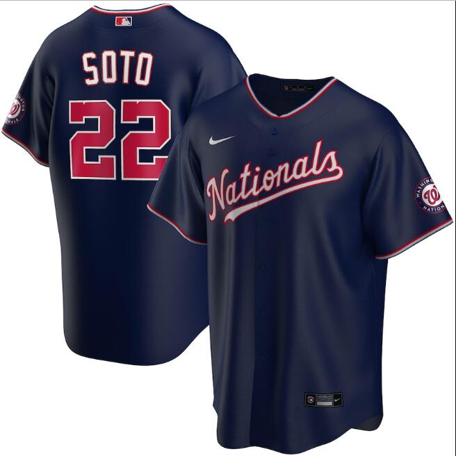 Men's Washington Nationals #22 Juan Soto Navy MLB Cool Base Stitched Jersey Men's Washington Nationals #22 Juan Soto Navy MLB Cool Base Stitched Jersey