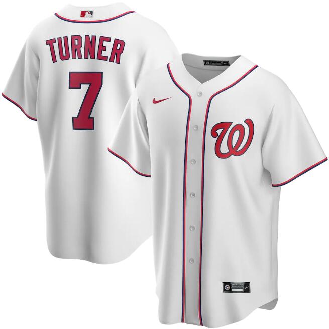 Men's Washington Nationals #7 Trea Turner White MLB Cool Base Stitched Jersey Men's Washington Nationals #7 Trea Turner White MLB Cool Base Stitched Jersey