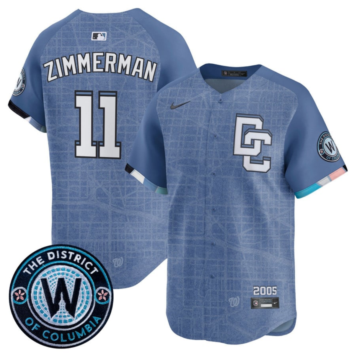 Men's Washington Nationals #11 Ryan Zimmerman Blue 2025 City Connect Limited Stitched Baseball Jersey Men's Washington Nationals #11 Ryan Zimmerman Blue 2025 City Connect Limited Stitched Baseball Jersey