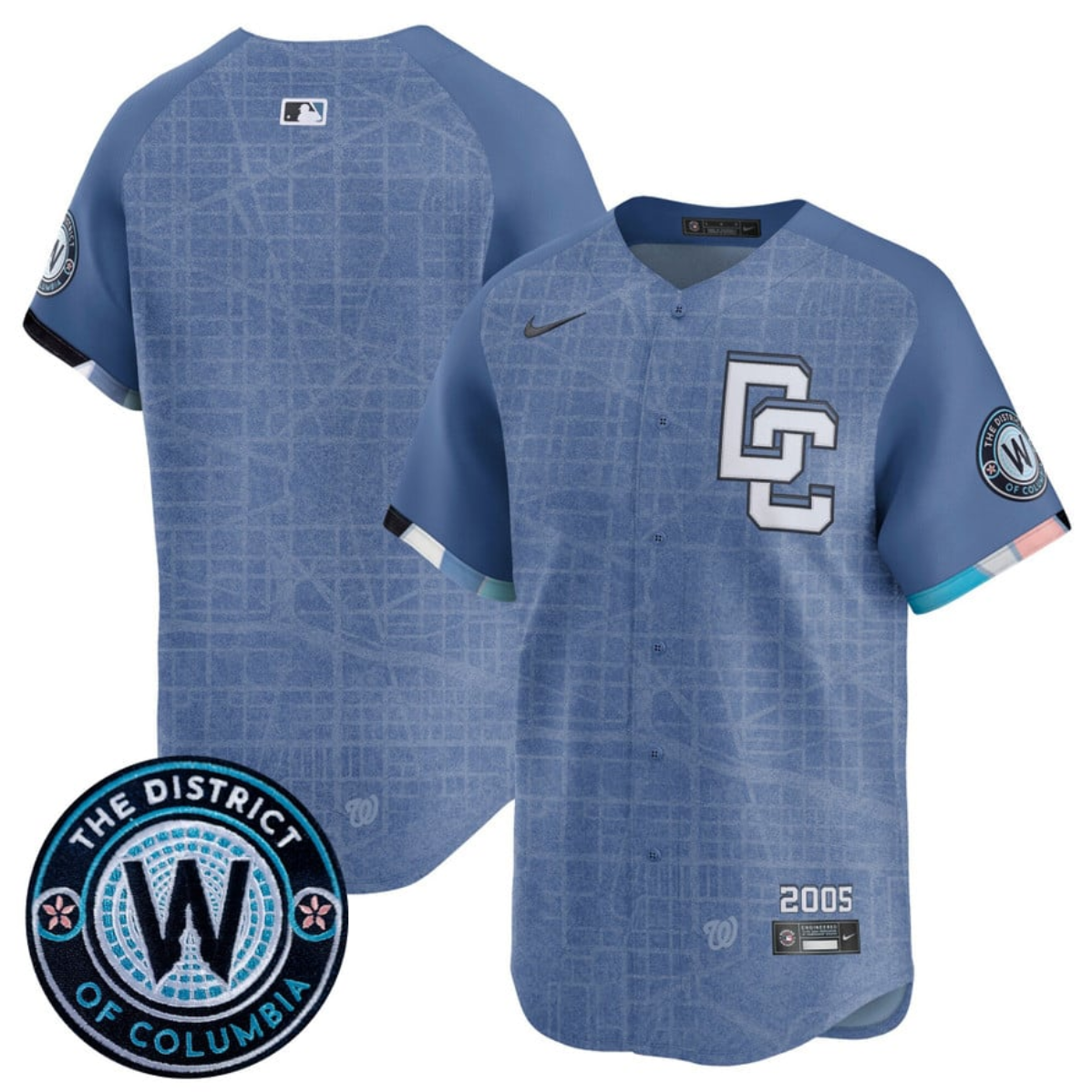 Men's Washington Nationals Blank Blue 2025 City Connect Limited Stitched Baseball Jersey Men's Washington Nationals Blank Blue 2025 City Connect Limited Stitched Baseball Jersey